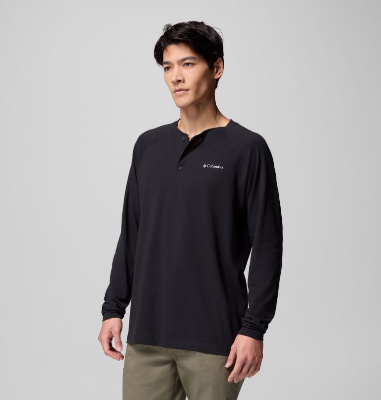 Men's Thistletown Hills Raglan Henley, Color: Black, image 3