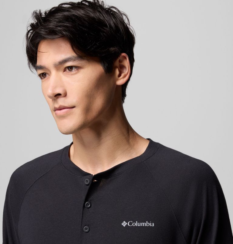 Men's Thistletown Hills Raglan Henley, Color: Black, image 4