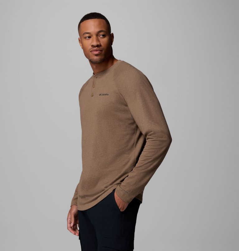 Men's Thistletown Hills Raglan Henley, Color: Delta Heather, image 4