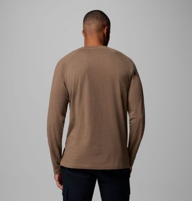 Men's Thistletown Hills Raglan Henley, Color: Delta Heather, image 3