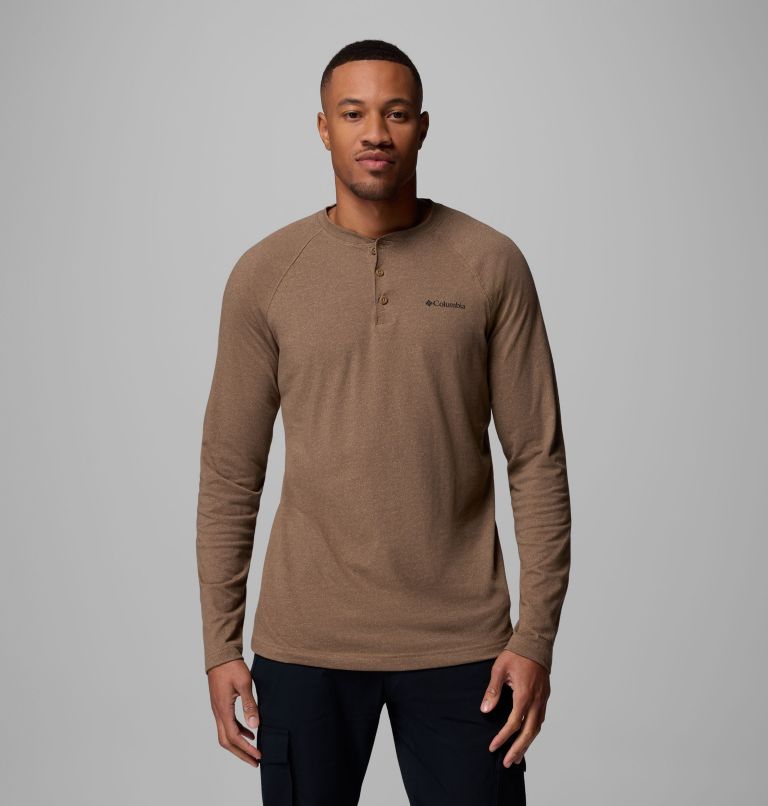 Men's Thistletown Hills Raglan Henley, Color: Delta Heather, image 1