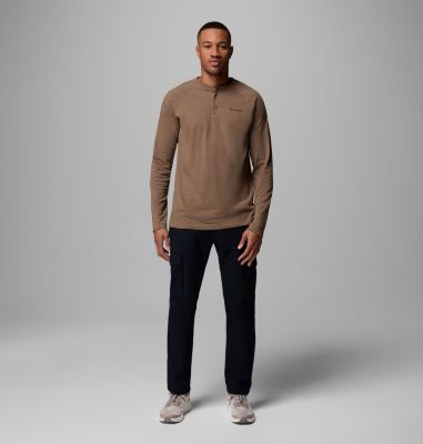 Men's Thistletown Hills Raglan Henley, Color: Delta Heather, image 2