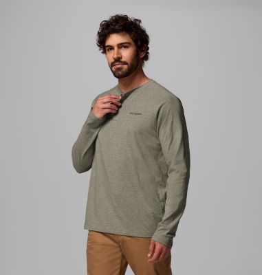 Men's Thistletown Hills Raglan Henley, Color: Stone Green Heather, image 8