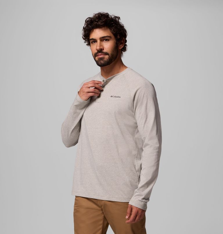 Men's Thistletown Hills Raglan Henley, Color: Stone Green Heather, image 4