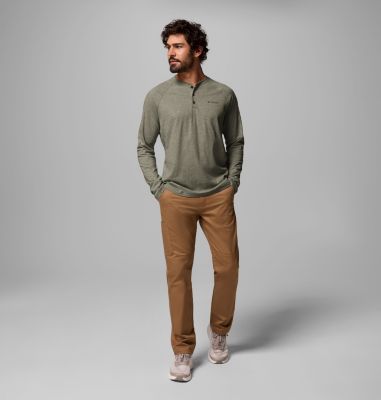 Men's Thistletown Hills Raglan Henley, Color: Stone Green Heather, image 6