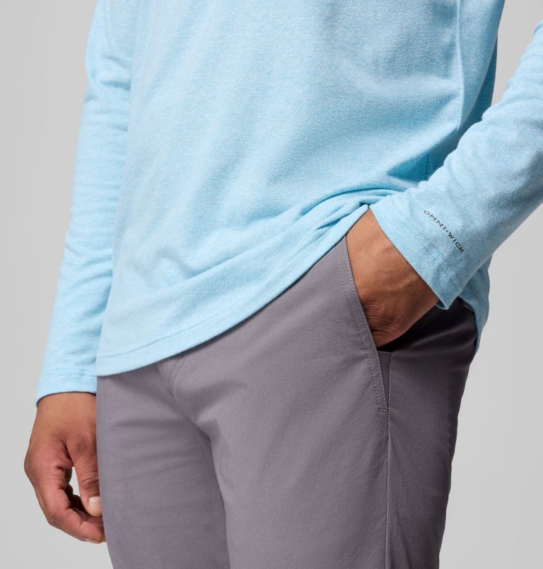 Men's Thistletown Hills Raglan Henley, Color: Vintage Blue Heather, image 6