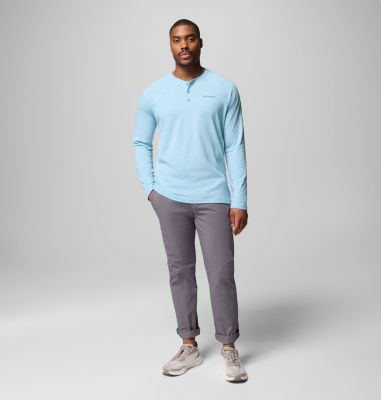 Men's Thistletown Hills Raglan Henley, Color: Vintage Blue Heather, image 10