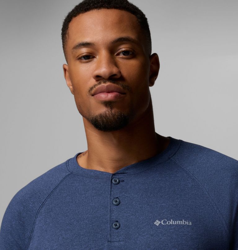 Men's Thistletown Hills Raglan Henley, Color: Dark Mountain Heather, image 5