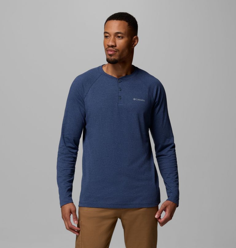 Men's Thistletown Hills Raglan Henley, Color: Dark Mountain Heather, image 1