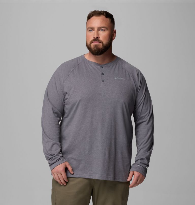 Thistletown Hills Raglan Henley | 023 | 4X, Color: City Grey Heather, image 1