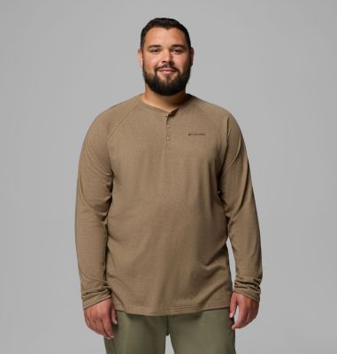 Men's Thistletown Hills Raglan Henley - Big, Color: Delta Heather, image 5