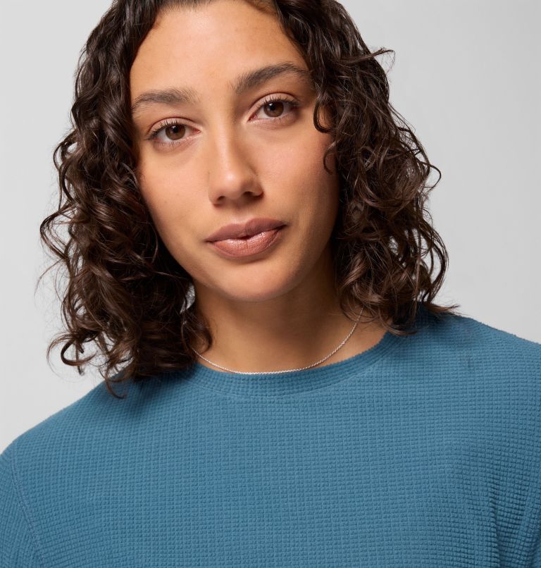Women's Brea Falls Grid Crew Long Sleeve Shirt, Color: Everblue, image 5