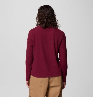 Women's Brea Falls Grid Long Sleeve Technical T-Shirt, Color: Rich Wine, image 3