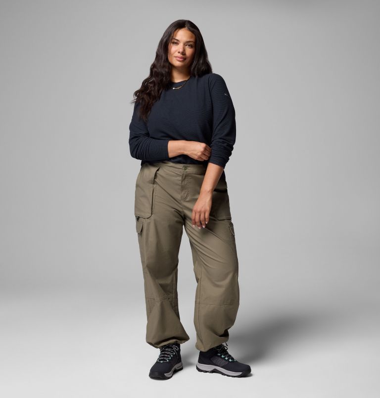 Brea Falls Grid Crew LS | 010 | 3X, Color: Black, image 2