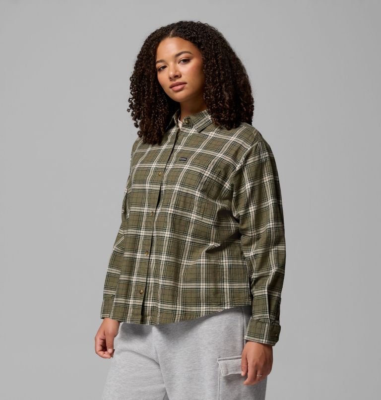 Blue Point Creek Woven LS Shirt | 397 | 3X, Color: Stone Green Everyday Tartan, image 4