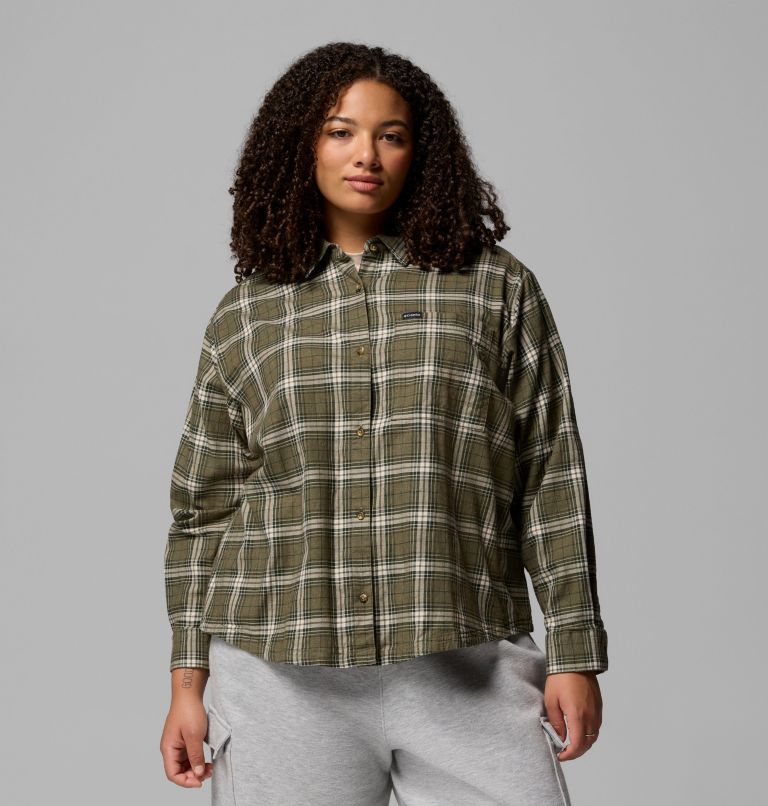 Blue Point Creek Woven LS Shirt | 397 | 3X, Color: Stone Green Everyday Tartan, image 1