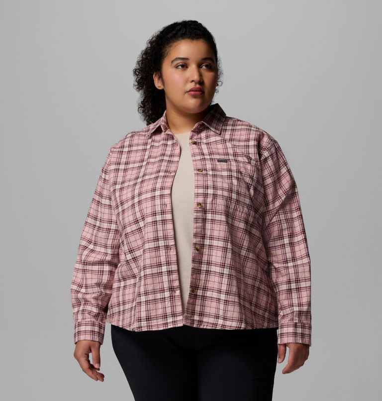 Blue Point Creek Woven LS Shirt | 659 | 2X, Color: Eraser Pink Everyday Tartan, image 5