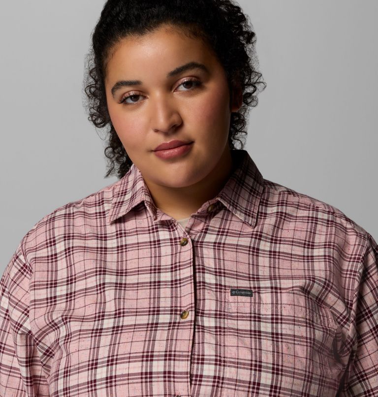 Blue Point Creek Woven LS Shirt | 659 | 2X, Color: Eraser Pink Everyday Tartan, image 6