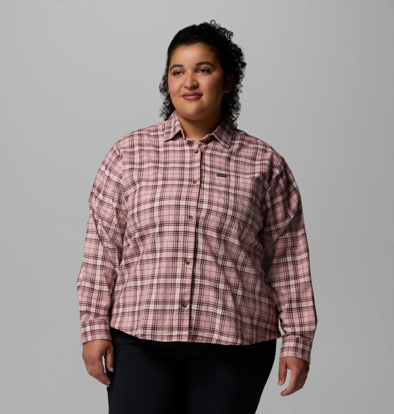 Blue Point Creek Woven LS Shirt | 659 | 2X, Color: Eraser Pink Everyday Tartan, image 1