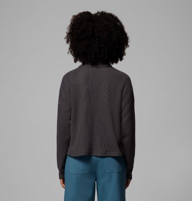 Women's Holly Hideaway Waffle Half Snap T-Shirt, Color: Shark, image 7