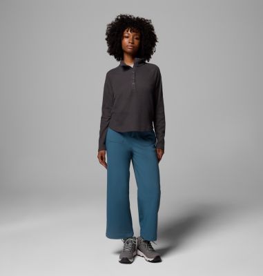 Women's Holly Hideaway Waffle Half Snap T-Shirt, Color: Shark, image 6