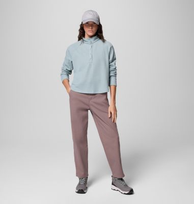 Women's Holly Hideaway Waffle Half Snap T-Shirt, Color: Crushed Blue, image 10