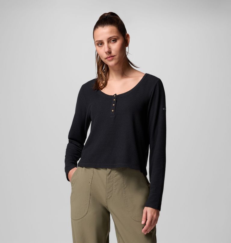 Brea Falls Grid Henley LS | 010 | XXL, Color: Black, image 1