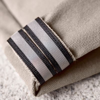 Folded cuff with reflective tape.