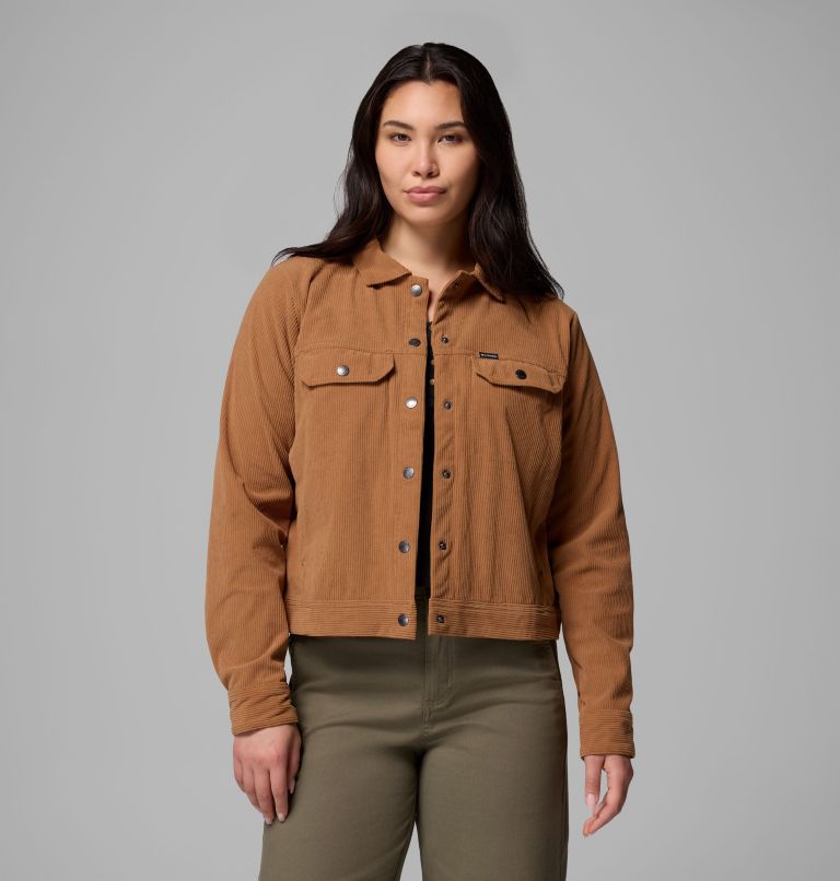 Women's Blue Point Creek Short Corduroy Shirt Jacket, Color: Camel Brown, image 5