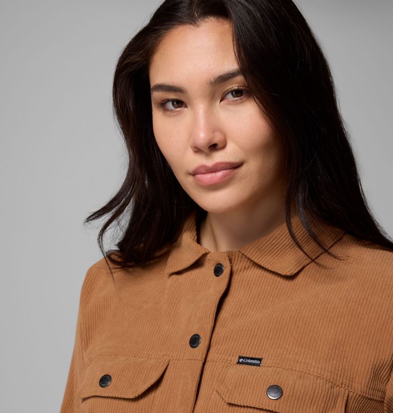 Women's Blue Point Creek Short Corduroy Shirt Jacket, Color: Camel Brown, image 6