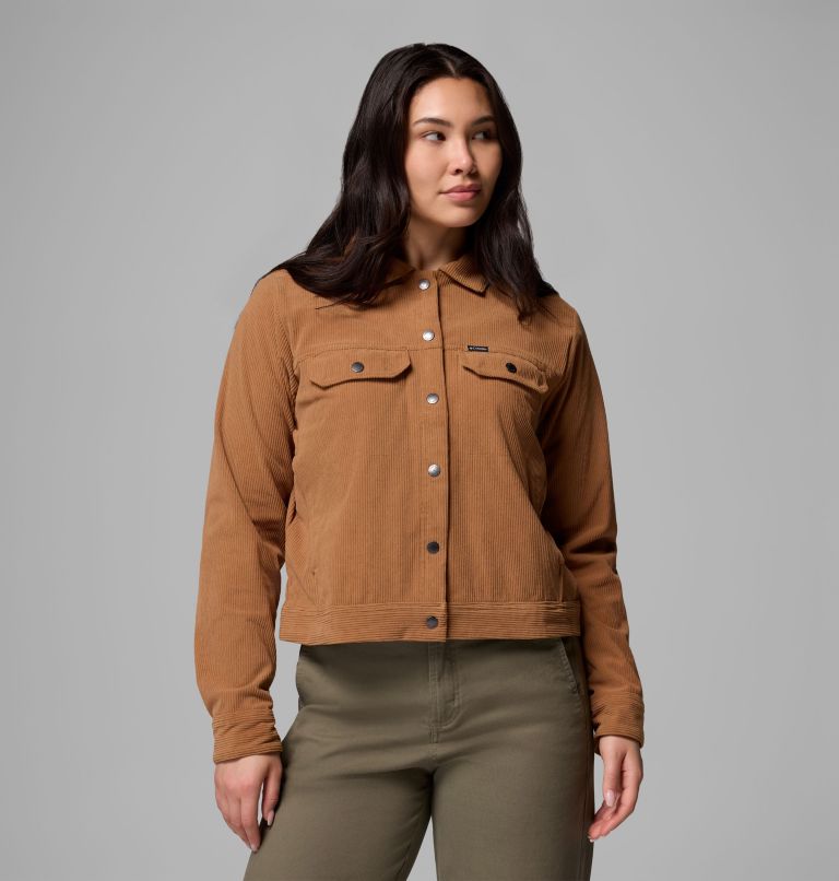 Women's Blue Point Creek Short Corduroy Shirt Jacket, Color: Camel Brown, image 1