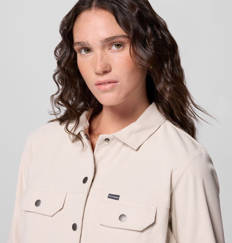 Women's Blue Point Creek Short Corduroy Shirt Jacket, Color: Dark Stone, image 6
