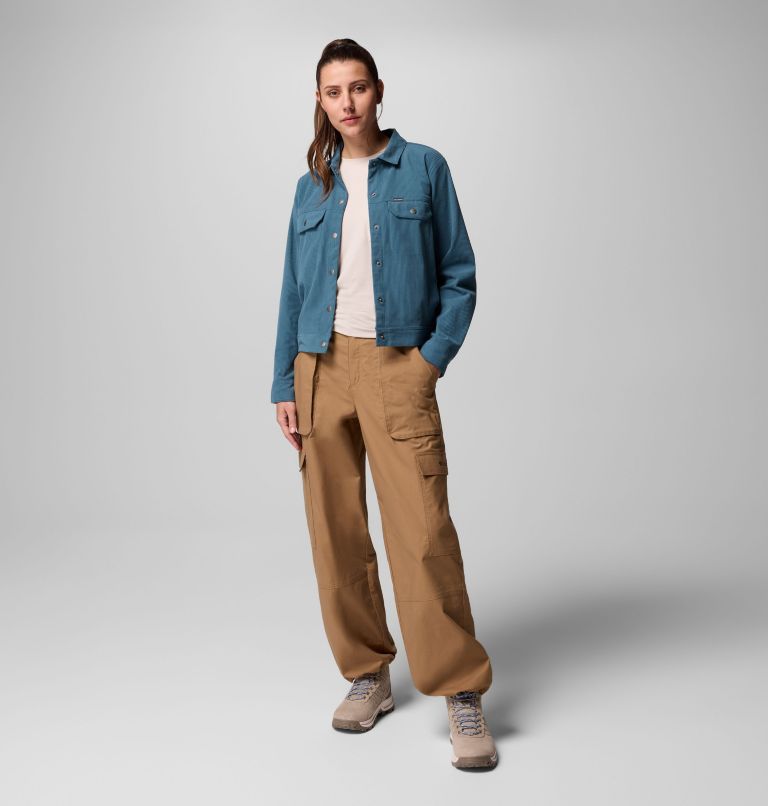 Women's Blue Point Creek Short Corduroy Shirt Jacket, Color: Everblue, image 2