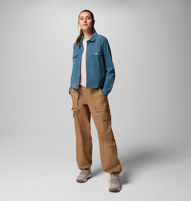 Women's Blue Point Creek Short Corduroy Shirt Jacket, Color: Everblue, image 7