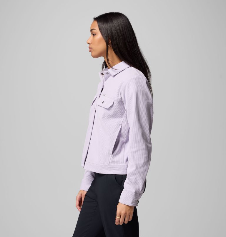 Women's Blue Point Creek Short Corduroy Shirt Jacket, Color: Lavender Pearl, image 4