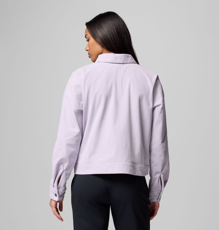 Women's Blue Point Creek Short Corduroy Shirt Jacket, Color: Lavender Pearl, image 3