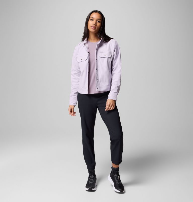 Women's Blue Point Creek Short Corduroy Shirt Jacket, Color: Lavender Pearl, image 2