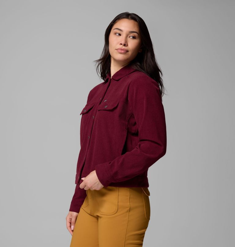Women's Blue Point Creek Short Corduroy Shirt Jacket, Color: Rich Wine, image 4