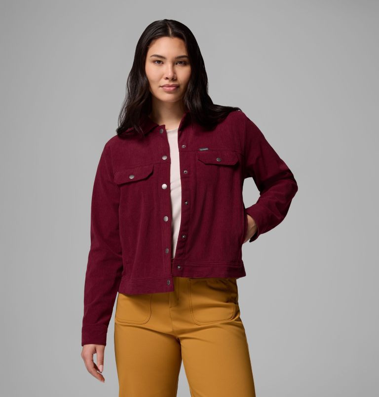 Women's Blue Point Creek Short Corduroy Shirt Jacket, Color: Rich Wine, image 5