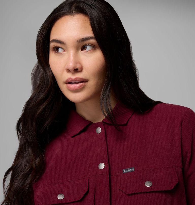 Women's Blue Point Creek Short Corduroy Shirt Jacket, Color: Rich Wine, image 6