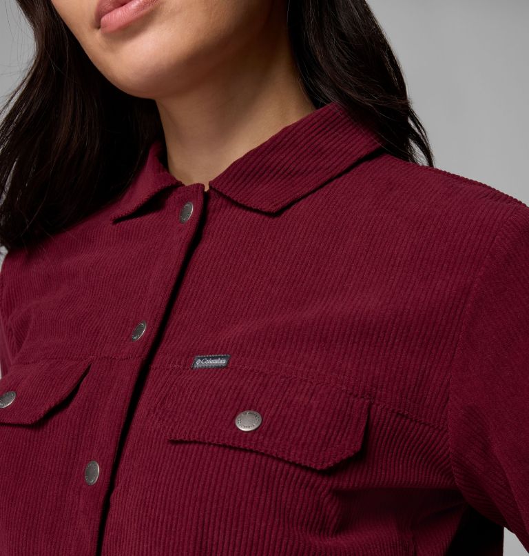 Women's Blue Point Creek Short Corduroy Shirt Jacket, Color: Rich Wine, image 7