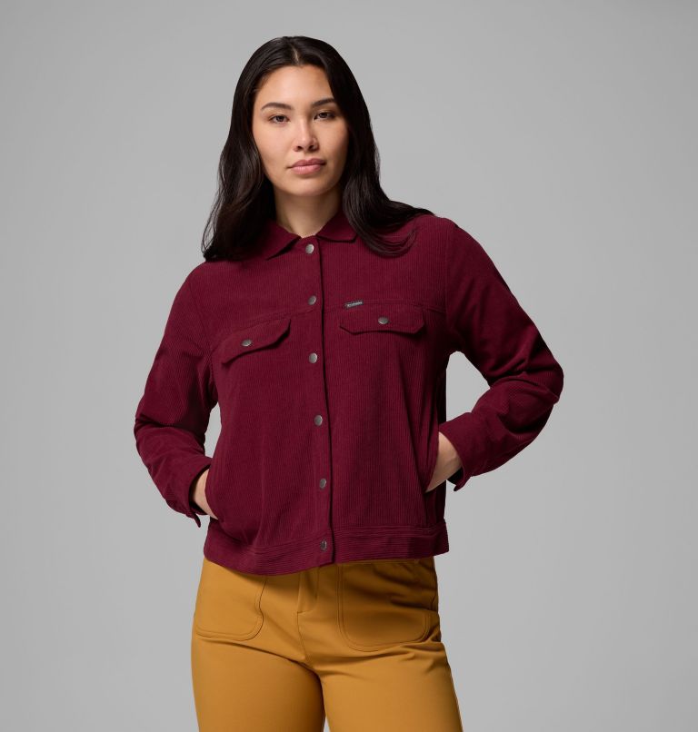 Women's Blue Point Creek Short Corduroy Shirt Jacket, Color: Rich Wine, image 1