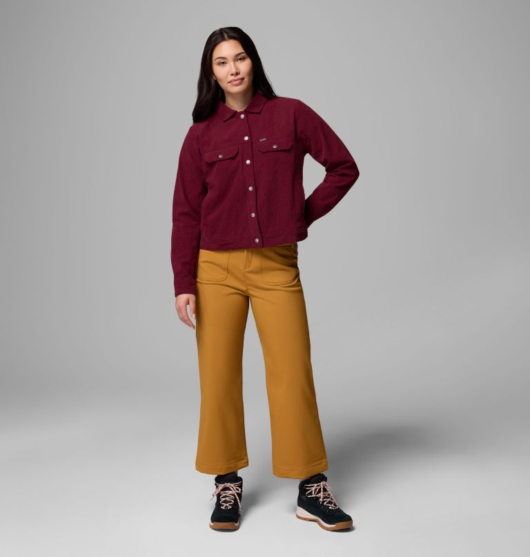 Women's Blue Point Creek Short Corduroy Shirt Jacket, Color: Rich Wine, image 2