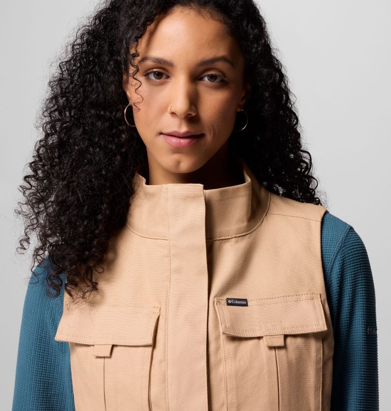 Women's Brea Falls Vest, Color: Canoe, image 5
