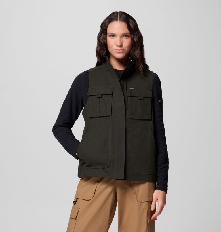 Women's Brea Falls Vest, Color: Greenscape, image 1