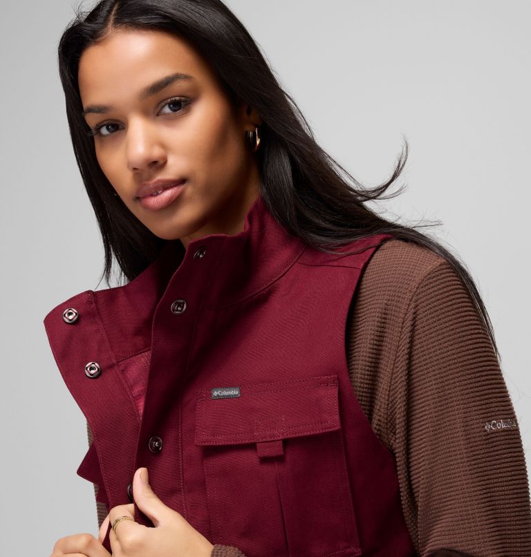 Women's Brea Falls Vest, Color: Rich Wine, image 7