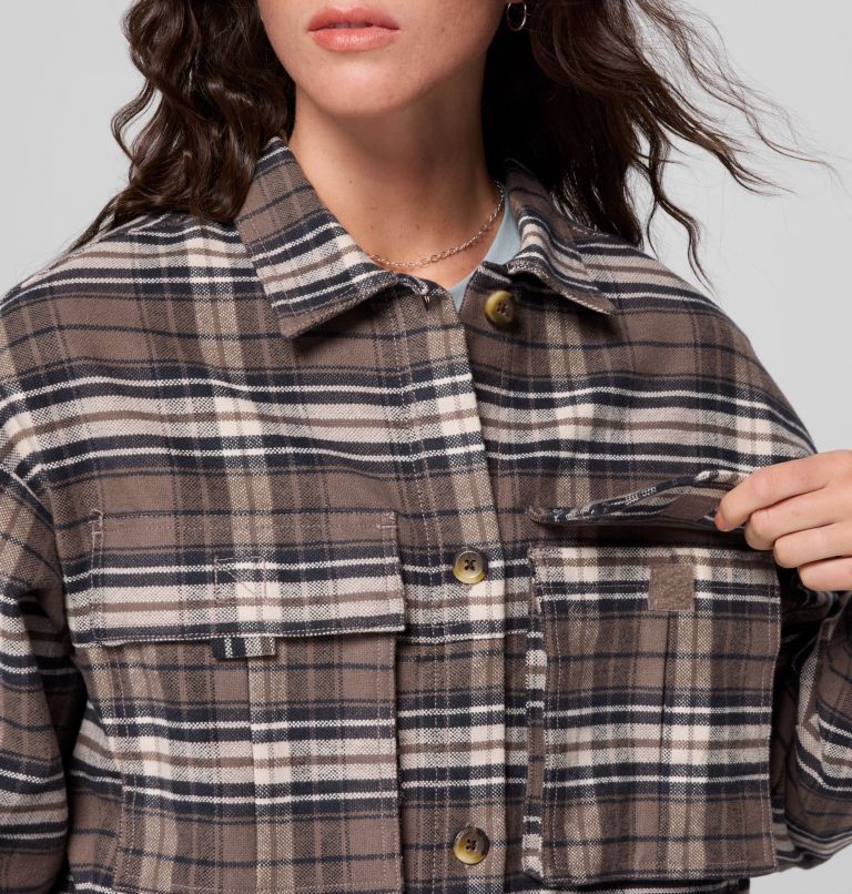 Women's Wildest Venture Shirt Jacket, Color: Iron Block Tartan, image 7