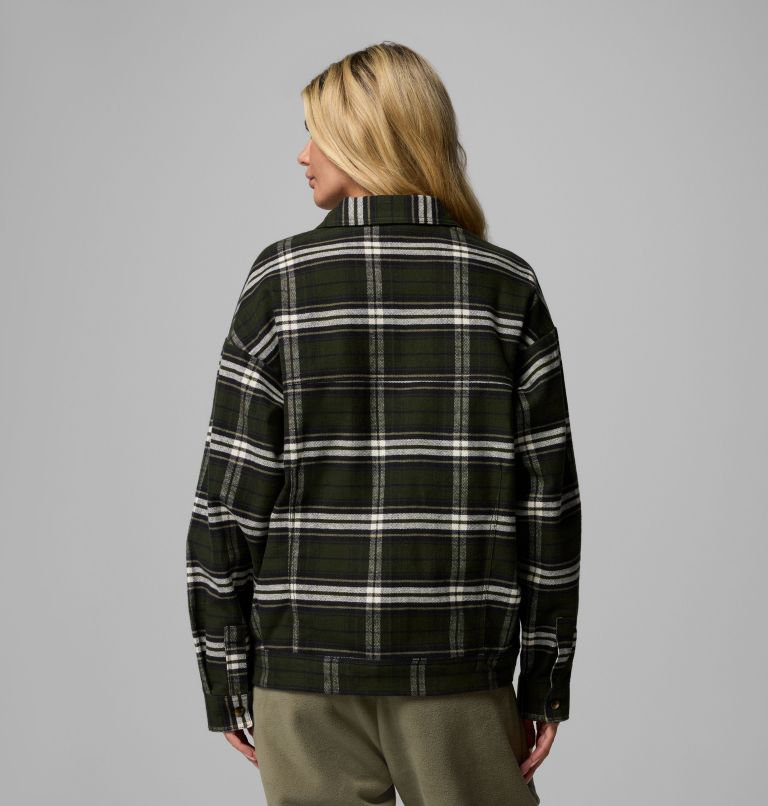 Women's Wildest Venture Shirt Jacket, Color: Greenscape Block Tartan, image 3