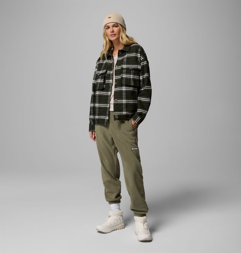 Women's Wildest Venture Shirt Jacket, Color: Greenscape Block Tartan, image 2