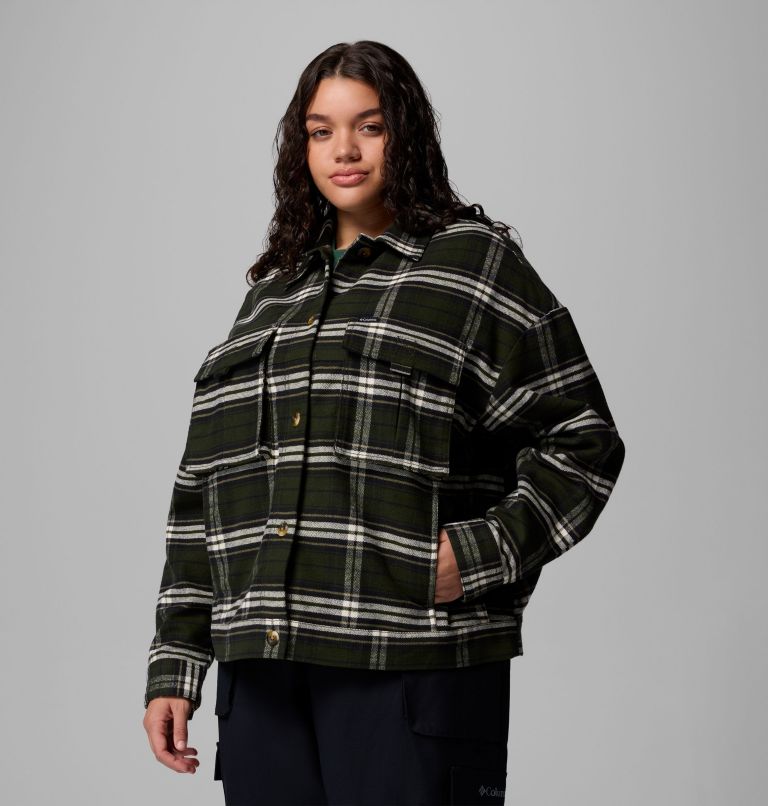 Women's Wildest Venture Shirt Jacket - Plus Size, Color: Greenscape Block Tartan, image 4